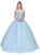 Dancing Queen - 1303 Crystal Beaded Off-Shoulder Quinceanera Ballgown in Blue