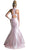 Cinderella Divine - Sleeveless Low V-Neck Satin Trumpet Evening Gown