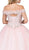 Dancing Queen - 1303 Crystal Beaded Off-Shoulder Quinceanera Ballgown in Pink