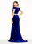 Ashley Lauren - 1303 Off the Shoulder Velvet Evening Dress in Blue