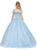 Dancing Queen - 1303 Crystal Beaded Off-Shoulder Quinceanera Ballgown in Blue