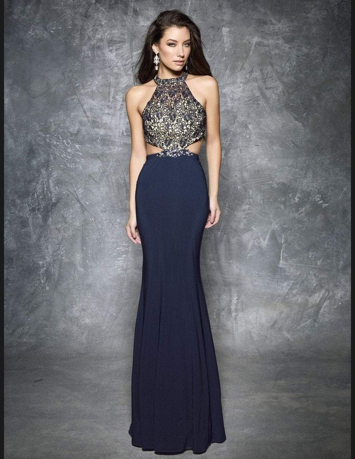 Long Prom Dress with Lace Bodice 1304