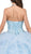 Dancing Queen - 1305 Embellished Halter V-neck Layered Ballgown in Blue