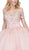 Dancing Queen - 1306 Beaded Off-Shoulder Quinceanera Gown In Pink
