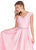 Ashley Lauren - 1306 Brocade Ball Gown with Beaded Belt in Pink