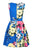 Taylor - 1307M Sleeveless Floral Print Fit and Flare Short Scuba Dress In Blue and Floral