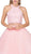 Dancing Queen - 1310 Two Piece Beaded Lace Halter Quinceanera Ballgown in Pink