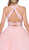 Dancing Queen - 1310 Two Piece Beaded Lace Halter Quinceanera Ballgown in Pink