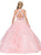 Dancing Queen - 1310 Two Piece Beaded Lace Halter Quinceanera Ballgown in Pink