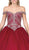 Dancing Queen - 1312 Jeweled Off-Shoulder Ballgown With Train In Red