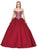 Dancing Queen - 1312 Jeweled Off-Shoulder Ballgown With Train In Red