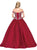 Dancing Queen - 1312 Jeweled Off-Shoulder Ballgown With Train In Red