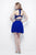 Primavera Couture - Embellished Halter Two-Piece Dress 1315 in Blue