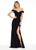 Ashley Lauren - 1316 Off Shoulder Jersey Prom Dress in Black