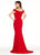 Ashley Lauren - 1316 Off Shoulder Jersey Prom Dress in Red