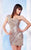 MNM Couture - 1318 Sequined Floral One Shoulder Strap Cocktail Dress In Cham