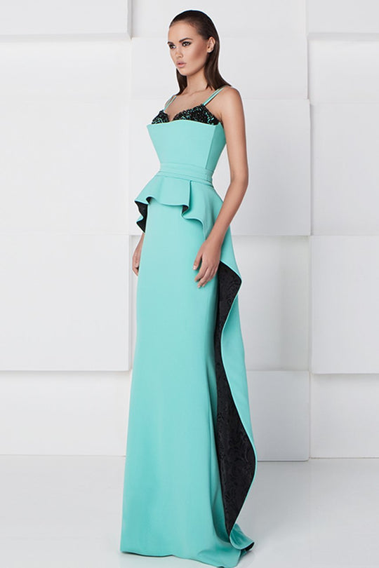 Lace Sweetheart Peplum Gown 2773