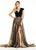 Ashley Lauren - 1321 Metallic Gold Evening Dress in Black and Gold