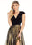 Ashley Lauren - 1321 Metallic Gold Evening Dress in Black and Gold