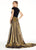 Ashley Lauren - 1321 Metallic Gold Evening Dress in Black and Gold