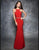 Nina Canacci 1321 Halter Jersey Long Dress In Red