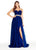 Ashley Lauren - 1324 Pleated Chiffon Evening Dress in Blue