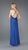 La Femme - Stunning Pleated V-Neck A-Line Dress 13281 in Blue