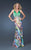 GiGi - 16115 V-Neck Colorful Splatter Print Long Dress Multi-Colored