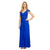Alex Evenings - 132860 Embroidered Side Cascade Long Gown in Blue and Neutral
