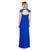 Alex Evenings - 132860 Embroidered Side Cascade Long Gown in Blue and Neutral