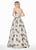 Ashley Lauren - 1328 Deep V-neck Brocade Ballgown In Multi-Color