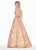 Ashley Lauren - 1329 Sleeveless Beaded Brocade Ballgown In Brown