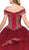 Dancing Queen - 1330 Gilt Appliqued Off Shoulder Ballgown In Red