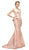 Cinderella Divine - 13312 Strapless Peplum Mermaid Gown In Pink