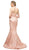 Cinderella Divine - 13312 Strapless Peplum Mermaid Gown In Pink