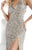 Lush by Jasz Couture - Sequined Multi-Cutout Gown 1332 in Gray and Silver