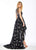 Ashley Lauren - 1333 Crystal Embellished High Low A-line Dress In Black and Multi-Color