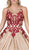 Dancing Queen - 1334 Two Tone Embellished Halter Ballgown In Gold and Red