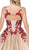 Dancing Queen - 1334 Two Tone Embellished Halter Ballgown In Gold and Red