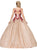 Dancing Queen - 1334 Two Tone Embellished Halter Ballgown In Gold and Red