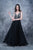 Nina Canacci - 1336 Beaded Deep V-neck A-line Dress In Black