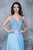 Nina Canacci - Beaded Deep V-neck A-line Dress 1336 In Blue