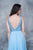 Nina Canacci - 1336 Beaded Deep V-neck A-line Dress In Blue