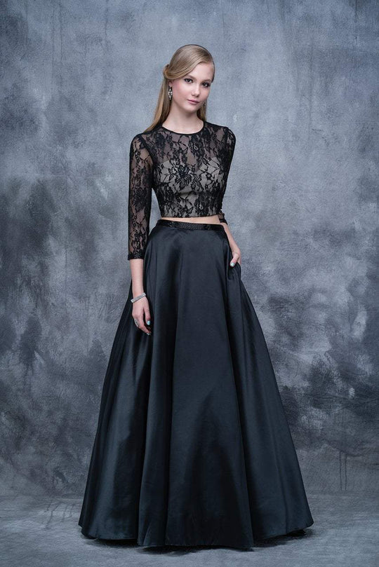 Nina Canacci - 1337 Two Piece Lace A-line Dress In Black