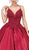 Dancing Queen - 1339 Beaded Floral Appliqued Sleek Ballgown In Red