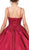 Dancing Queen - 1339 Beaded Floral Appliqued Sleek Ballgown In Red