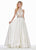 Ashley Lauren - 1340 Applique High Halter Satin Ballgown In White