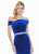 Ashley Lauren - 1342 Off-Shoulder Velvet Mermaid Evening Gown In Blue