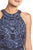 Aidan Mattox Halter Cutout High Slit Sheath Gown 54474110 In Steel Blue