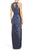 Aidan Mattox Halter Cutout High Slit Sheath Gown 54474110 In Steel Blue